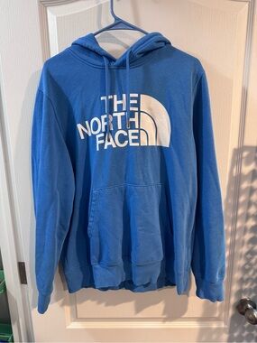 The North Face Royal Blue Pullover Hoodie with White Logo